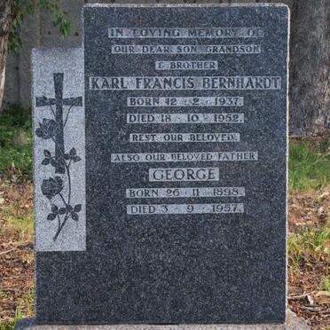 BERNHARDT Karl Francis 1937-1952 :: BERNHARDT George 1898-1957