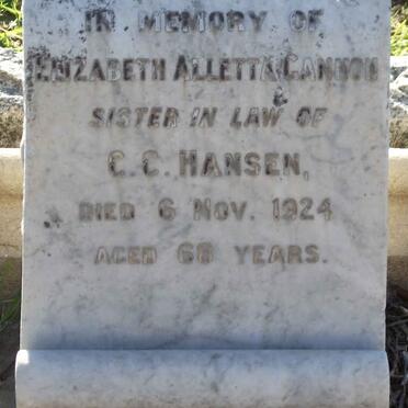 CANNON Elizabeth Alletta -1924