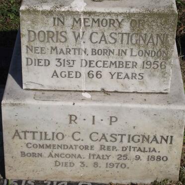 CASTIGNANI Attilio 1880-1970 &amp; Doris W. MARTIN -1956