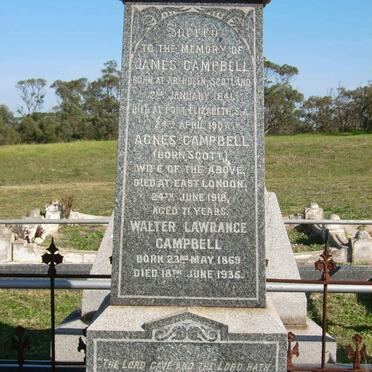 CAMPBELL James 1841-1907 &amp; Agnes SCOTT -1918 :: CAMPBELL Walter Lawrance 1869-1935