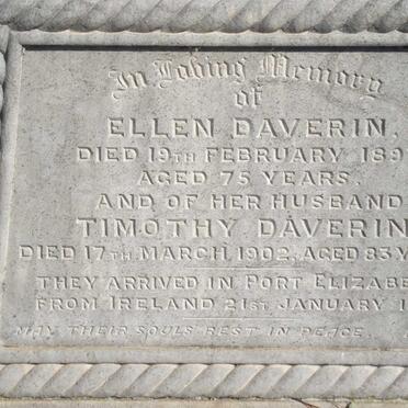 DAVERIN Timothy -1902 &amp; Ellen -1897
