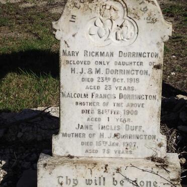 DORRINGTON Mary Rickman -1918 :: DORRINGTON Malcolm Francis -1900 :: DUFF Jane Inglis formerly DORRINGTON -1907