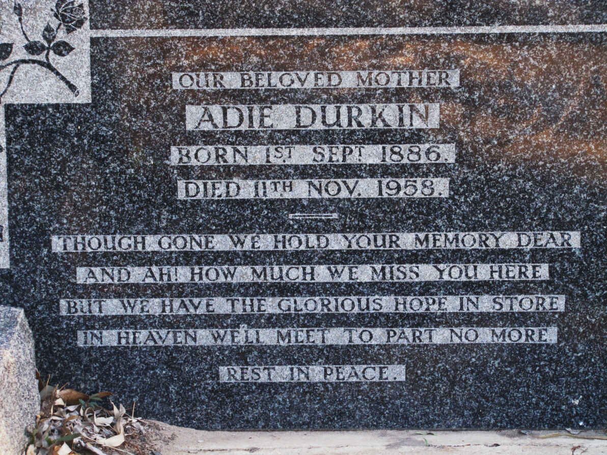 DURKIN  Adie 1886-1958