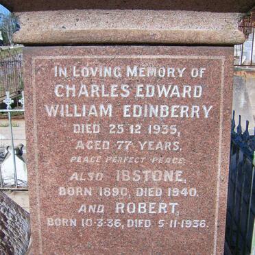 EDINBERRY Charles Edward William -1935 :: EDINBERRY Ibstone 1890-1940 :: EDINBERRY Robert 1936-1936