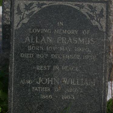 ERASMUS Allan 1920-1952 :: ERASMUS John William 1886-1963