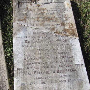 FLINT James :: WRIGHT John 1857-1900 :: WRIGHT William J. -1917 :: WRIGHT Alexander S. 1898-1904 :: WRIGHT Elizabeth R. -1927