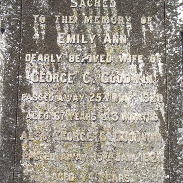 GOODWIN George C. -1921 &amp; Emily Ann -1920