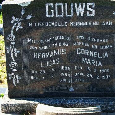 GOUWS Hermanus Lucas 1890-1963 &amp; Cornelia Maria 1900-1987