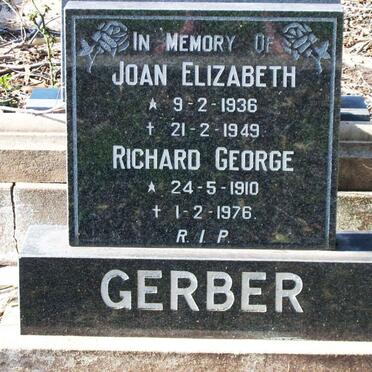 GERBER Richard George 1910-1976 :: GERBER Joan Elizabeth 1936-1949