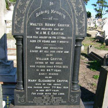 GRIFFIN William -1920 &amp; Mary Elizabeth -1924 :: GRIFFIN Walter Henry -1913 :: GRIFFIN Alice May -1934