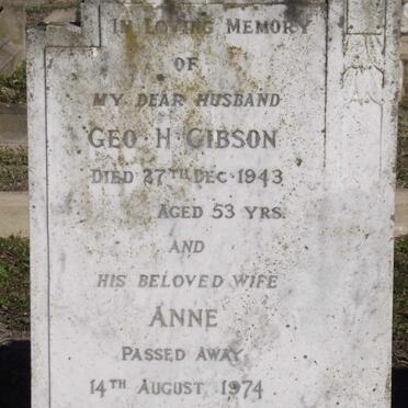 GIBSON Geo H. -1943 &amp; Anne -1974