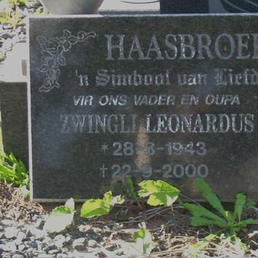 HAASBROEK Zwingli Leonardus 1943-2000