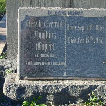 HAWKINS Bessie Gertrude nee ROPER 1867-1952