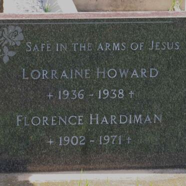 HOWARD Lorraine 1936-1938 :: HARDIMAN Florence 1902-1971