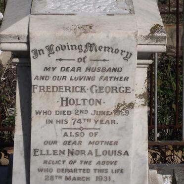 HOLTON Frederick George -1929 &amp; Ellen Nora Louisa -1931