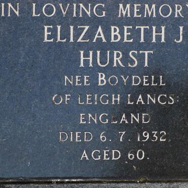 HURST Elizabeth J. nee BOYDELL -1932
