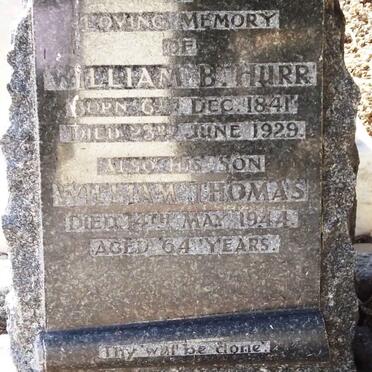 HURR William B. 1841-1929 ::HURR William Thomas -1944