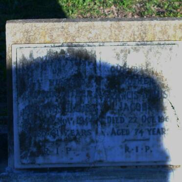 JACOBS Johannes J. -1944 &amp; Francis Louisa -1961
