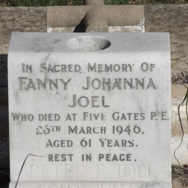 JOEL Peter 1863-1962 &amp; Fanny Johanna -1946