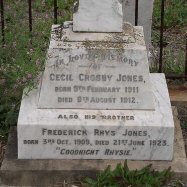 JONES Cecil Crosby 1911-1912 :: JONES Frederick Rhys 1909-1923