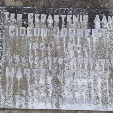 JOUBERT Gideon 1850-1923 &amp;  Martha 1854-1937