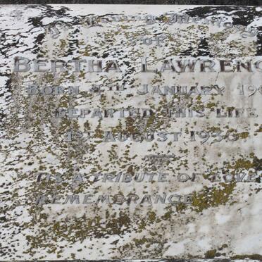 LAWRENCE Bertha 1902-1936