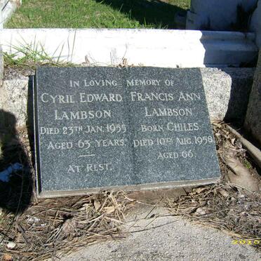 LAMBSON Cyril Edward -1955 &amp; Francis Ann CHILES -1958