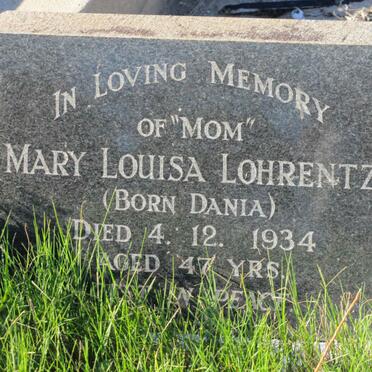 LOHRENTZ Mary Louisa nee DANIA -1934