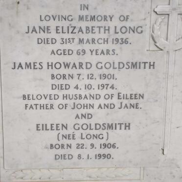 LONG James Howard 1901-1974 &amp; Eileen LONG 1906-1990 :: LONG Jane Elizabeth -1936