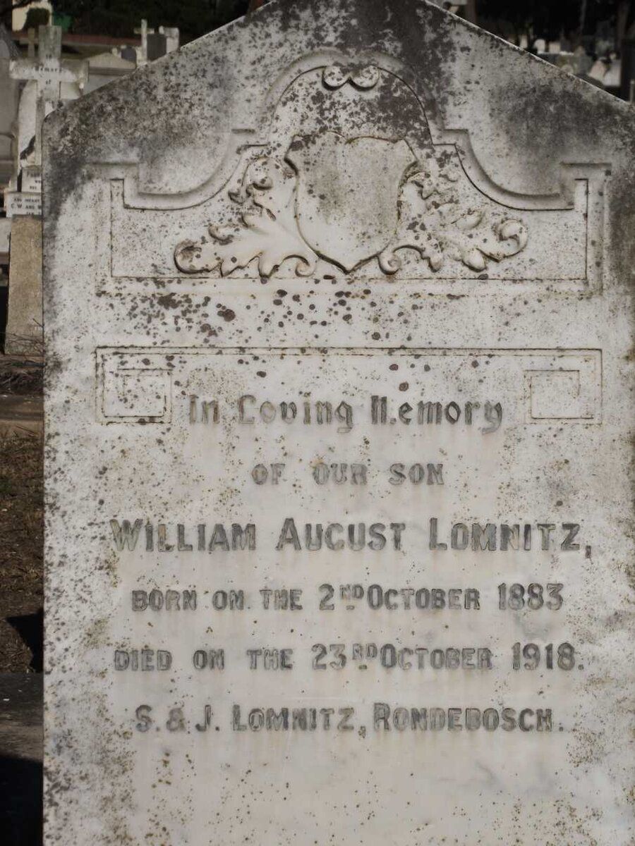 LOMNITZ William August 1883-1918