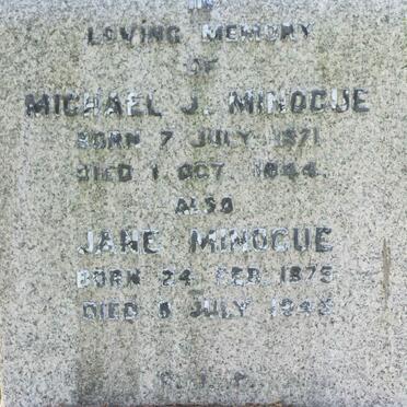 MINOGUE Michael J 1871-1944 &amp; Jane 1875-1945