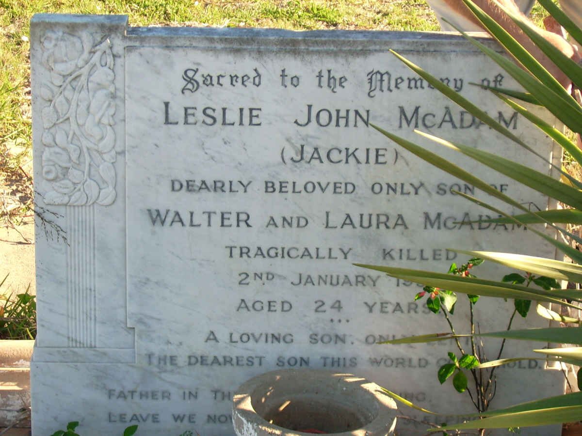 McADAM Leslie John 