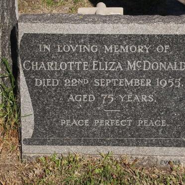 McDONALD Charlotte Eliza -1955