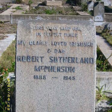 MCPHERSON Robert Sutherland 1888-1945
