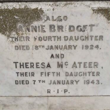 MCATEER  Annie Bridget -1924 :: MCATEER Theresa -1943
