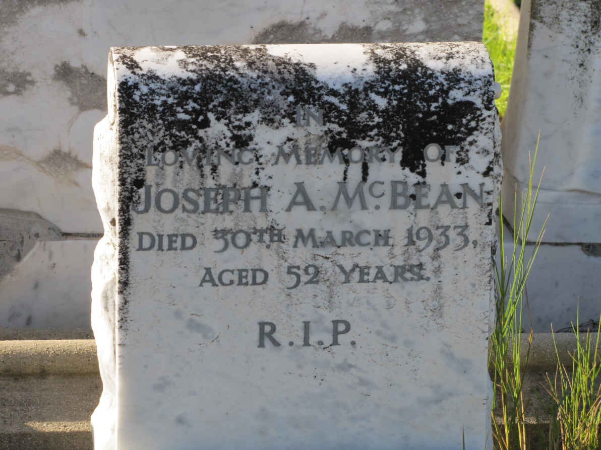 McBEAN Joseph A. -1933