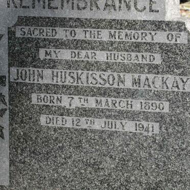 MACKAY John Huskisson 1890-1941