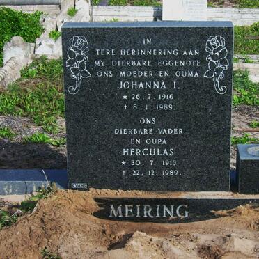 MEIRING Herculas 1915-1989 &amp; Johanna I. 1916-1989 