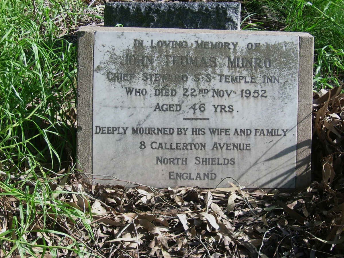 MUNRO John Thomas -1952