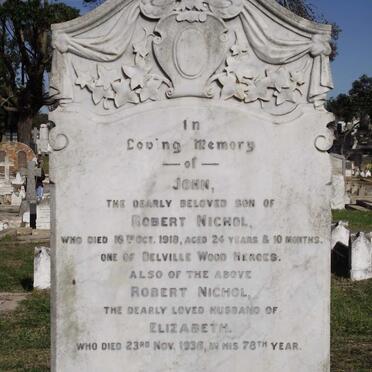 NICHOL Robert  -1936 :: NICHOL John -1918