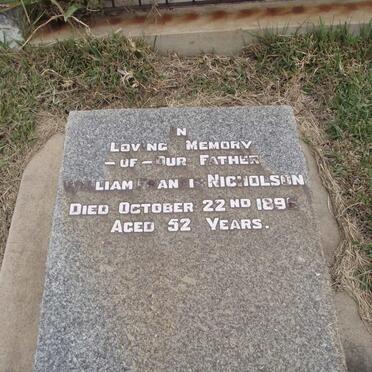 NICHOLSON William Francis -1896