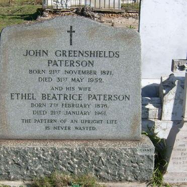 PATERSON John Greenshields 1871-1952 &amp; Ethel Beatrice 1876-1961