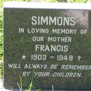 SIMMONS Francis 1903-1948