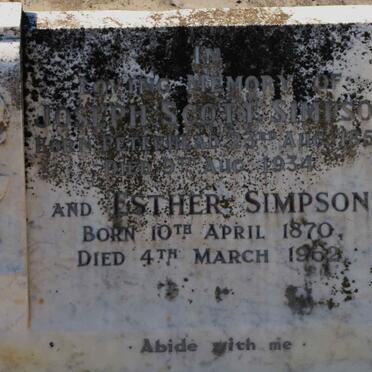 SIMPSON Joseph Scott 1857-1934 &amp; Ester 1870-1962