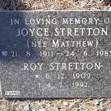 STRETTON Roy 1909-1992 &amp; Joyce MATTHEW 1911-1985