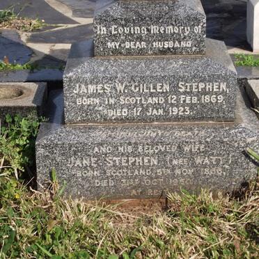 STEPHEN James W. Gillen1869-1923 &amp; Jane WATT 1866-1950