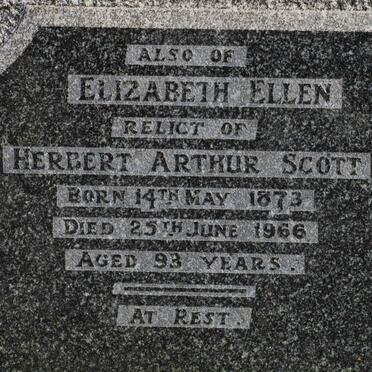 SCOTT Elizabeth Ellen 1873-1966