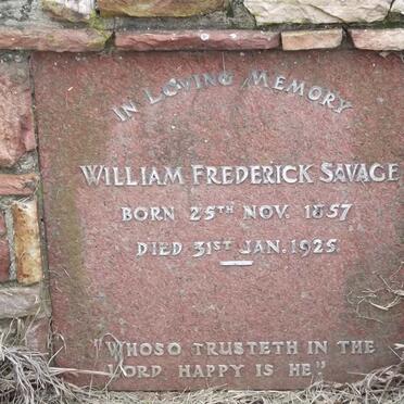 SAVAGE William Frederick 1857-1925