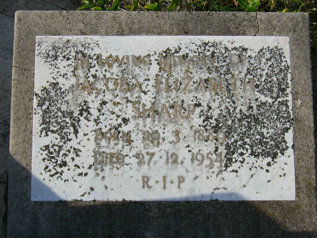 SHARP Jacoba Elizabeth 1889-1954