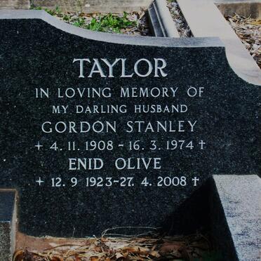 TAYLOR Gordon Stanley 1908-1974 &amp; Enid Olive 1923-2008